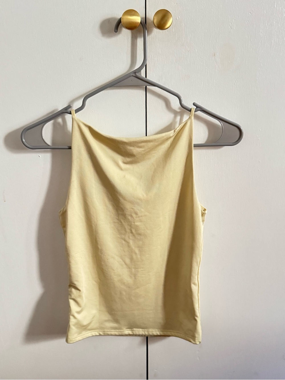 Pastel yellow Sleeveless Square-Neck Tank Topic